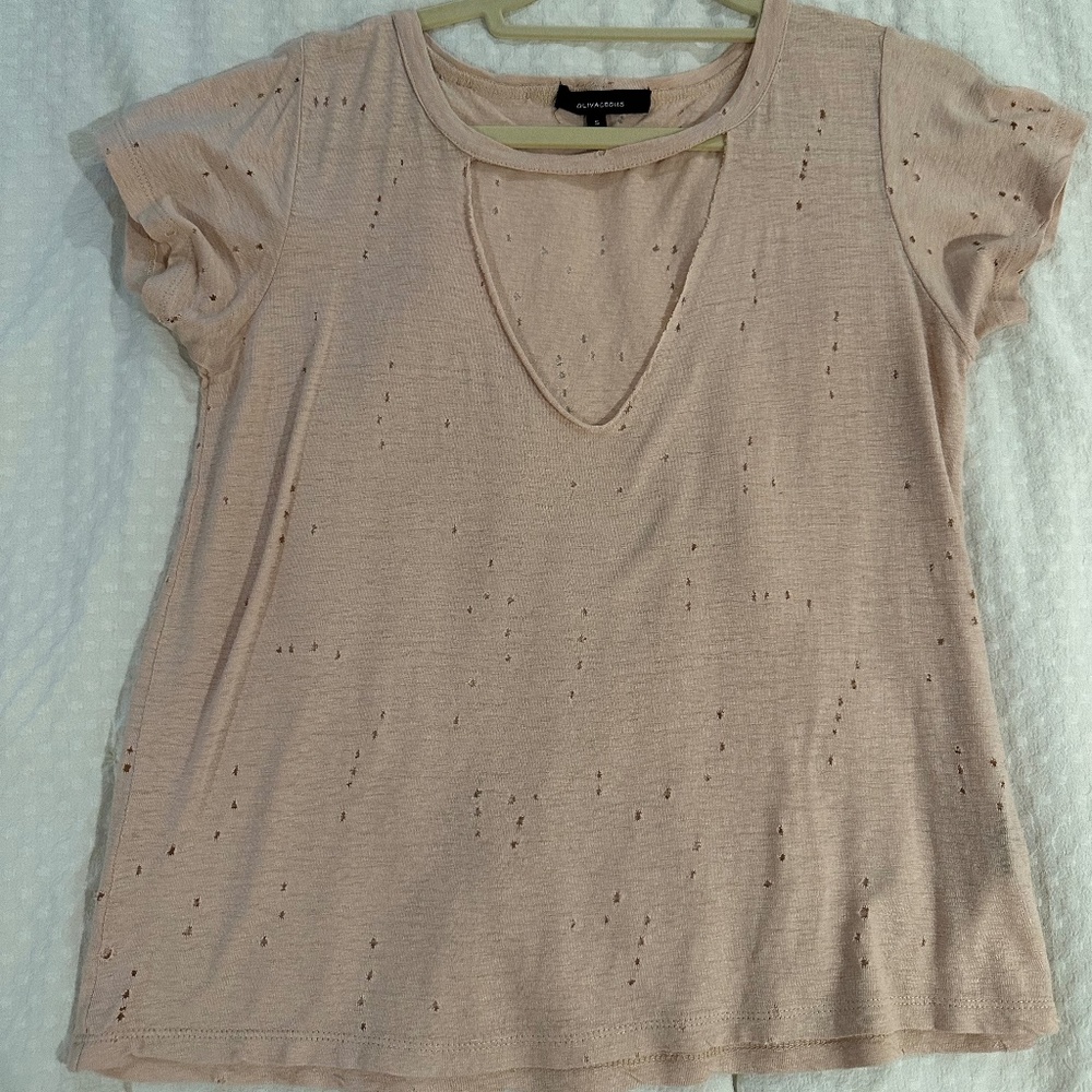 Olivaceous Distressed T-shirt
